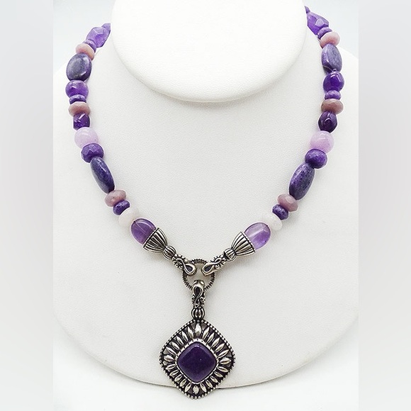 Carolyn Pollack Rios Jewelry - Carolyn Pollack Relios 925 SS Southwest Amethyst Necklace and Braceletlet